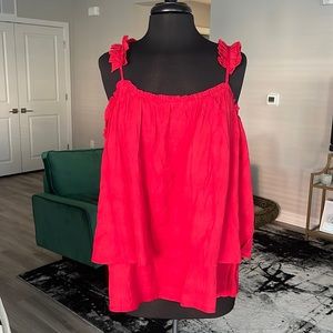 NWT Red Hayden Flowing Boho Sleeveless Spaghetti Adjustable Strap Top - Size 1XL